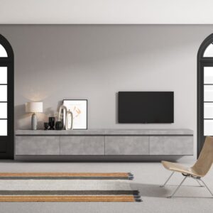 wohnli-moebel-suche-M25068128-1 TV-Möbel Holzeffekt Hängend 320x35x45cm Zementgrau 320x45x35cm Spanplatte Grau Skraut home Möbel Wohnzimmermöbel TV-Möbel