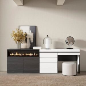 227x75x35cm Spanplatte Weiß Skraut home Möbel Esszimmermöbel Sideboards, Highboards & niedrige Anrichten