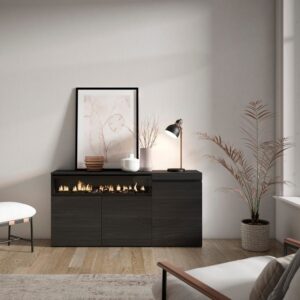 150x75x35cm Spanplatte Schwarz Skraut home Möbel Esszimmermöbel Sideboards, Highboards & niedrige Anrichten