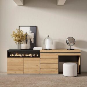 227x75x35cm Spanplatte Beige Skraut home Möbel Esszimmermöbel Sideboards, Highboards & niedrige Anrichten