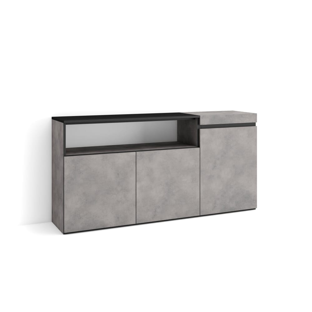 wohnli-moebel-suche-M25068209 Wohnli Möbelsuche - Sideboard Holzeffekt 150x35x75cm Zementgrau