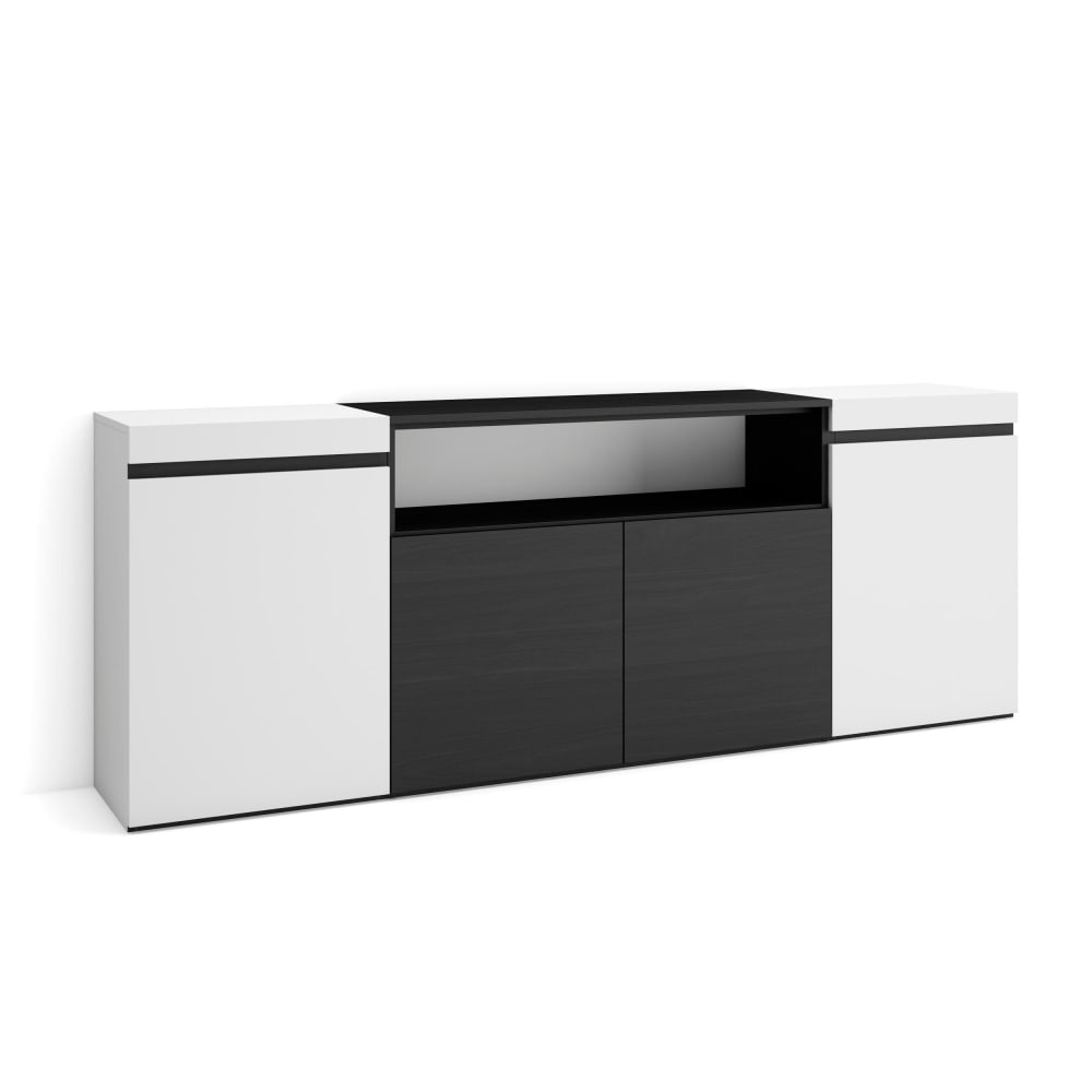 wohnli-moebel-suche-M25068214 Wohnli Möbelsuche - Sideboard Holzeffekt 200x35x75cm Weiß und Schwarz