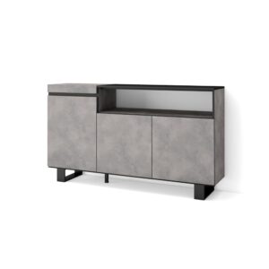 wohnli-moebel-suche-M25068216 Wohnli Möbelsuche - Sideboard Holzeffekt mit Beinen 150x35x87cm Zementgrau