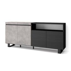 wohnli-moebel-suche-M25068219 Wohnli Möbelsuche - Sideboard Holzeffekt mit Beinen 200x35x87cm Zementgrau