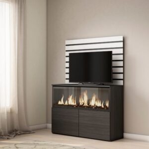 wohnli-moebel-suche-M25068225-1 Sideboard Holzeffekt Kamin mit Feuereffekt XXL 107x35x145cm Weiß 107x145x35cm Spanplatte Weiß Skraut home Möbel Esszimmermöbel Sideboards, Highboards & niedrige Anrichten