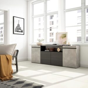 wohnli-moebel-suche-M25068226-1 Sideboard Holzeffekt 200x35x75cm Zementgrau 200x75x35cm Spanplatte Grau Skraut home Möbel Esszimmermöbel Sideboards, Highboards & niedrige Anrichten