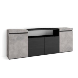wohnli-moebel-suche-M25068226 Wohnli Möbelsuche - Sideboard Holzeffekt 200x35x75cm Zementgrau