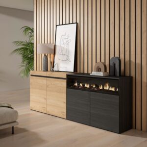 200x75x35cm Spanplatte Beige Skraut home Möbel Esszimmermöbel Sideboards, Highboards & niedrige Anrichten