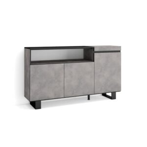 wohnli-moebel-suche-M25068231 Wohnli Möbelsuche - Sideboard Holzeffekt mit Beinen 150x35x87cm Zementgrau