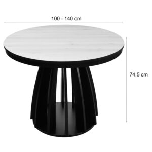 Ausziehtisch Greige/Schwarz 100–140x100 cm 100x75x100cm Spanplatte Taupe Selsey Möbel Esszimmermöbel Esstische