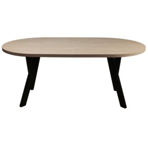 wohnli-moebel-suche-M25068966-1 Ausziehtisch Eiche-Optik/Schwarz 100–180x100 cm 100x77x100cm Spanplatte Beige Selsey Möbel Esszimmermöbel Esstische