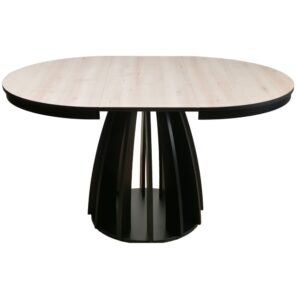wohnli-moebel-suche-M25068970-1 Ausziehtisch Buche-Optik/Schwarz 100–140x100 cm 100x75x100cm Spanplatte Beige Selsey Möbel Esszimmermöbel Esstische