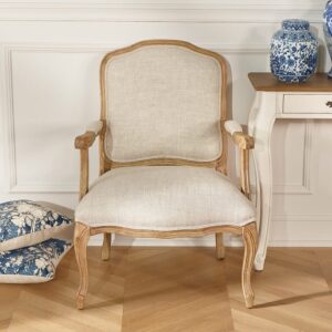 wohnli-moebel-suche-M25069237-1 Sessel aus Hevea und Premium-Leinen Beige 70x94x71cm Holz Beige Robin des Bois Sofas und Sessel Sessel, Poufs und Fußbänke Sessel