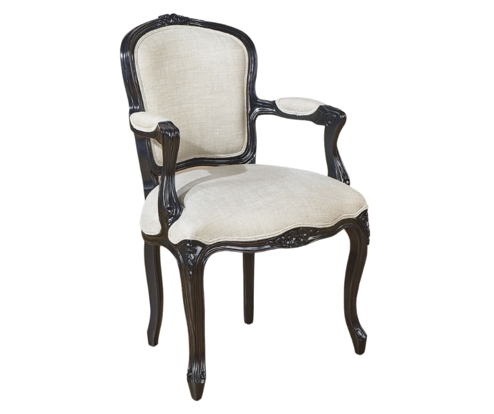 wohnli-moebel-suche-M25069240 Wohnli Möbelsuche - Sessel aus schwarz gefärbtem Gummibaumholz und Premium-Leinen Beige