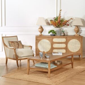 wohnli-moebel-suche-M25069246-1 Sessel im zeitgenössischen Stil aus massivem Eichenholz Beige 77x90x84cm Holz Beige Robin des Bois Sofas und Sessel Sessel, Poufs und Fußbänke Sessel