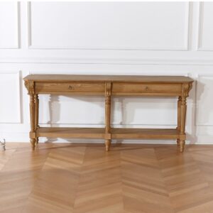 wohnli-moebel-suche-M25069261-1 Konsole im Shabby-Chic-Stil aus Holz mit 2 Schubladen Braun 200x87x51cm Holz Braun Robin des Bois Möbel Wohnzimmermöbel Konsolentische