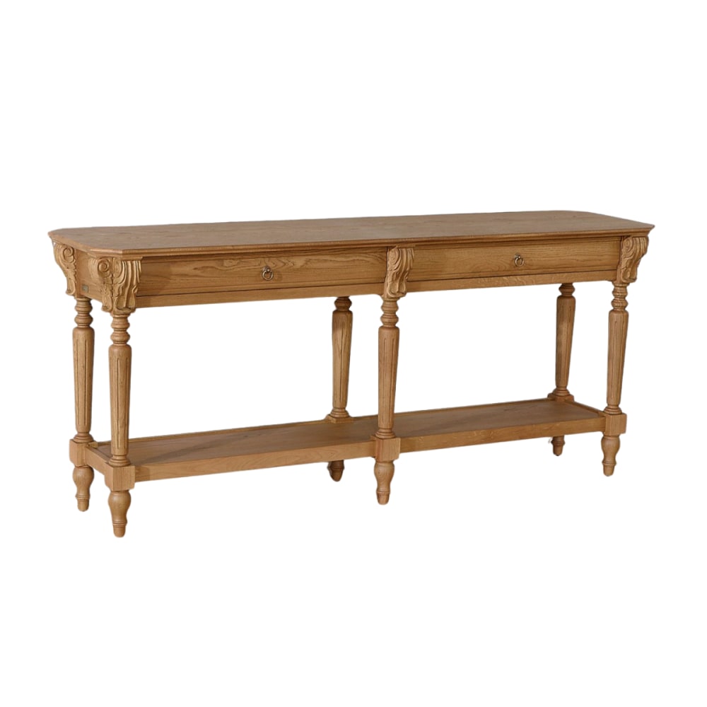 Wohnli Möbelsuche - Konsole im Shabby-Chic-Stil aus Holz mit 2 Schubladen Braun