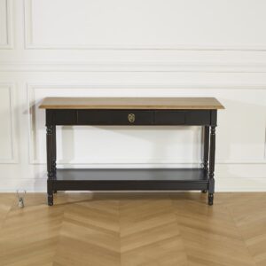 wohnli-moebel-suche-M25069292-1 Konsole 1 Schublade Tischplatte in Eiche schwarz 140x81x41cm Holz Weiß Robin des Bois Möbel Wohnzimmermöbel Konsolentische