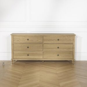 Eichenkommode mit 6 Schubladen Braun 183x84x43cm Holz Braun Robin des Bois Möbel Schlafzimmermöbel Kommoden