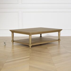 wohnli-moebel-suche-M25069481-1 Großer Couchtisch aus Eiche Braun 117x39x87cm Holz Braun Robin des Bois Möbel Wohnzimmermöbel Couchtische