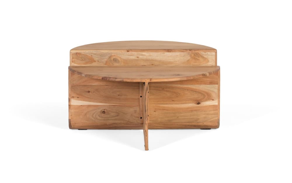 Couchtisch aus Akazienholz mit integriertem Zeitschriftenständer. 80x42x80cm Holz Braun GINER Y COLOMER Möbel Wohnzimmermöbel Couchtische