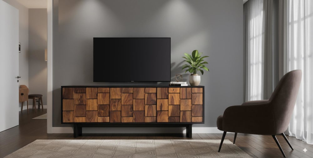 wohnli-moebel-suche-M25069762-1 160x61x40cm Holz Braun GINER Y COLOMER Möbel Wohnzimmermöbel TV-Möbel