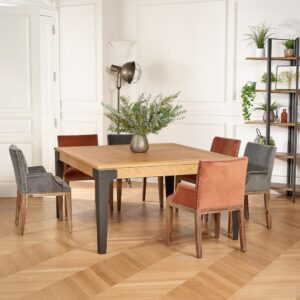 Esszimmertisch für 8/10 Personen aus Holz und Metall. schwarz 205x77x140cm Holz Schwarz Robin des Bois Möbel Esszimmermöbel Esstische