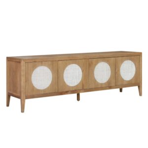 wohnli-moebel-suche-M25069880 Wohnli Möbelsuche - TV-Schrank mit 4 Türen aus Eiche und Korbgeflecht Braun