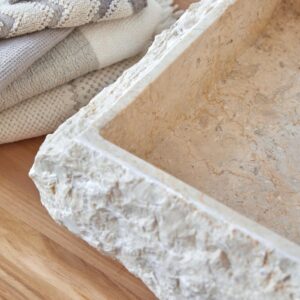 wohnli-moebel-suche-M25070176-1 Waschbecken aus Marmor cream 50x13x40cm Marmor Beige Tikamoon Möbel Badezimmermöbel Waschtische