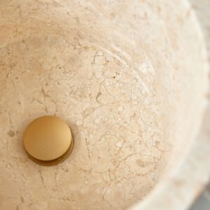 Standwaschbecken aus Marmor cream 40x90x40cm Marmor Beige Tikamoon Möbel Badezimmermöbel Waschtische