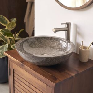 43x12x43cm Marmor Grau Tikamoon Möbel Badezimmermöbel Waschtische