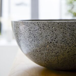 Waschbecken aus Terrazzo grey 40x17x40cm Marmor Grau Tikamoon Möbel Badezimmermöbel Waschtische