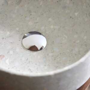 Rundes Waschbecken aus Premium-Terrazzo Moon 40x14x40cm Marmor Beige Tikamoon Möbel Badezimmermöbel Waschtische