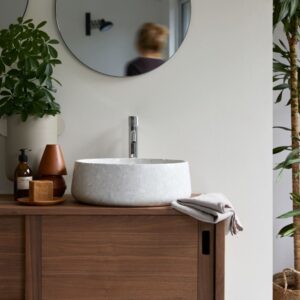 wohnli-moebel-suche-M25070196 Wohnli Möbelsuche - Rundes Waschbecken aus Premium-Terrazzo Moon ∅ 40 cm