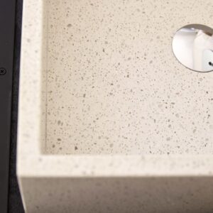 wohnli-moebel-suche-M25070214-1 Quadratisches Waschbecken aus Premium-Terrazzo white 40x13x40cm Marmor Grau Tikamoon Möbel Badezimmermöbel Waschtische