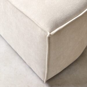 91x43x61cm Stoff Beige Tikamoon Sofas und Sessel Sessel, Poufs und Fußbänke Fußbänke