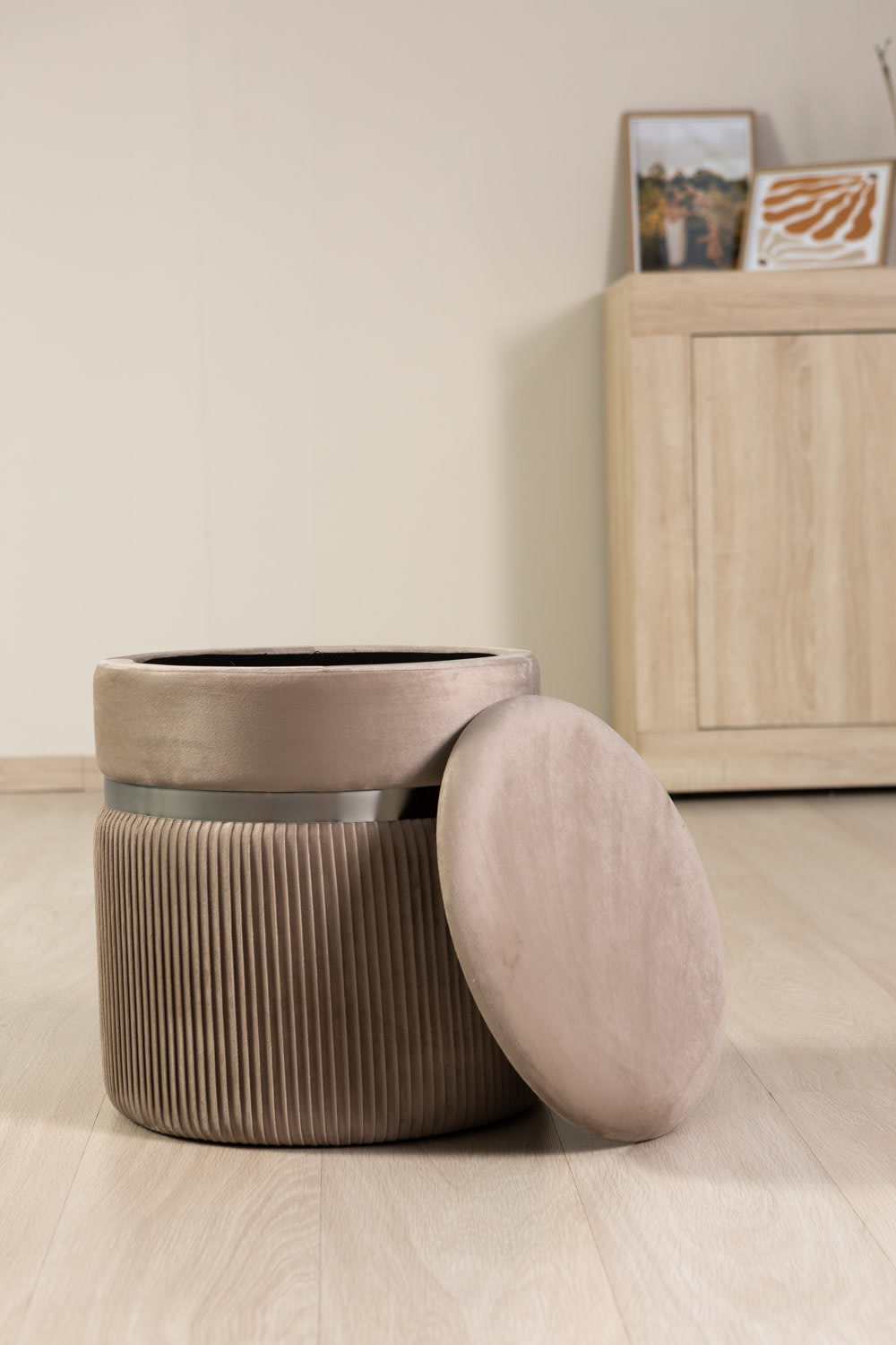 38x43x38cm Samt Beige Siediti Fuori e Dentro Sofas und Sessel Sessel, Poufs und Fußbänke Sitzsäcke