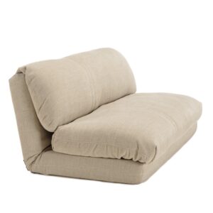 Verwandelbarer Sessel 2-Sitzer aus Stoff 130x58x82cm Stoff Beige MACABANE Sofas und Sessel Sofas Sitzbank und Polsterbank