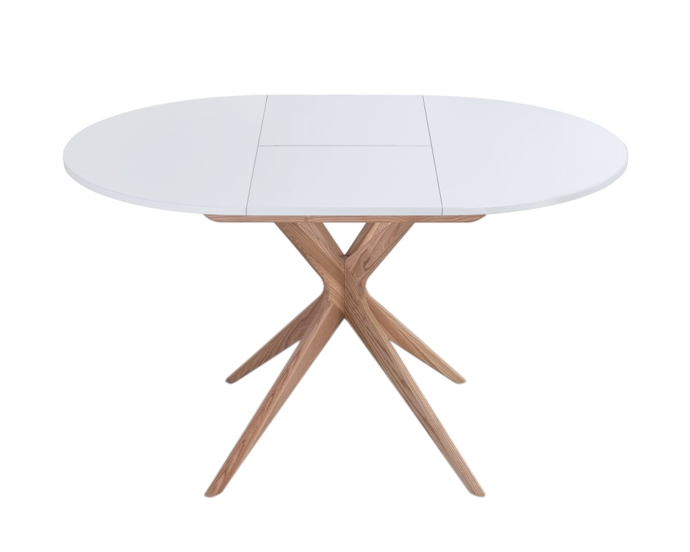 Runder Ausziehbarer Esstisch 90cm, Weiß 90x75x90cm Holz Weiß Ragaba Möbel Esszimmermöbel Esstische
