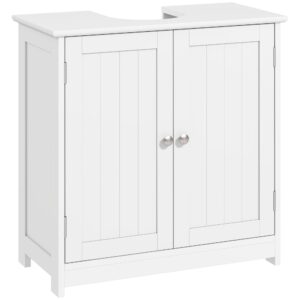Wohnli Möbelsuche - Meuble vasque 2 portes rainurées avec étagère