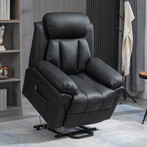 wohnli-moebel-suche-M25072382-1 Schwarz-Synthetik-Komfortsessel 96x105x93cm PVC - Polyvinlychlorid Schwarz Homcom Sofas und Sessel Sessel, Poufs und Fußbänke Sessel