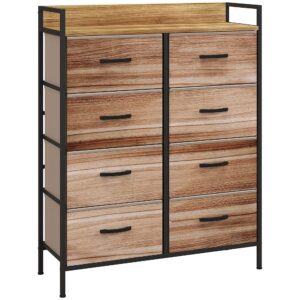 wohnli-moebel-suche-M25072818 Wohnli Möbelsuche - Commode 8 tiroirs et étagère métal noir non tissé aspect chêne