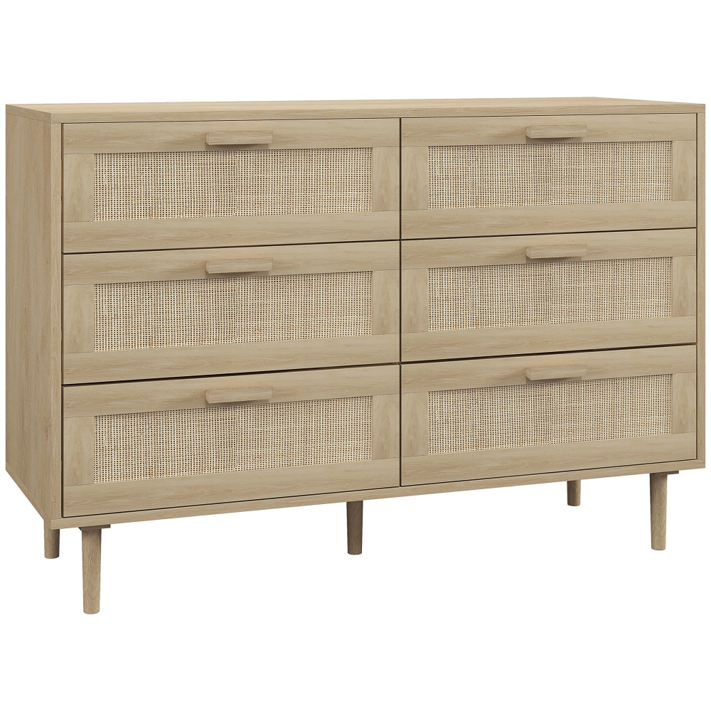 wohnli-moebel-suche-M25072819 Wohnli Möbelsuche - Commode 6 tiroirs meuble de rangement rotin bois clair