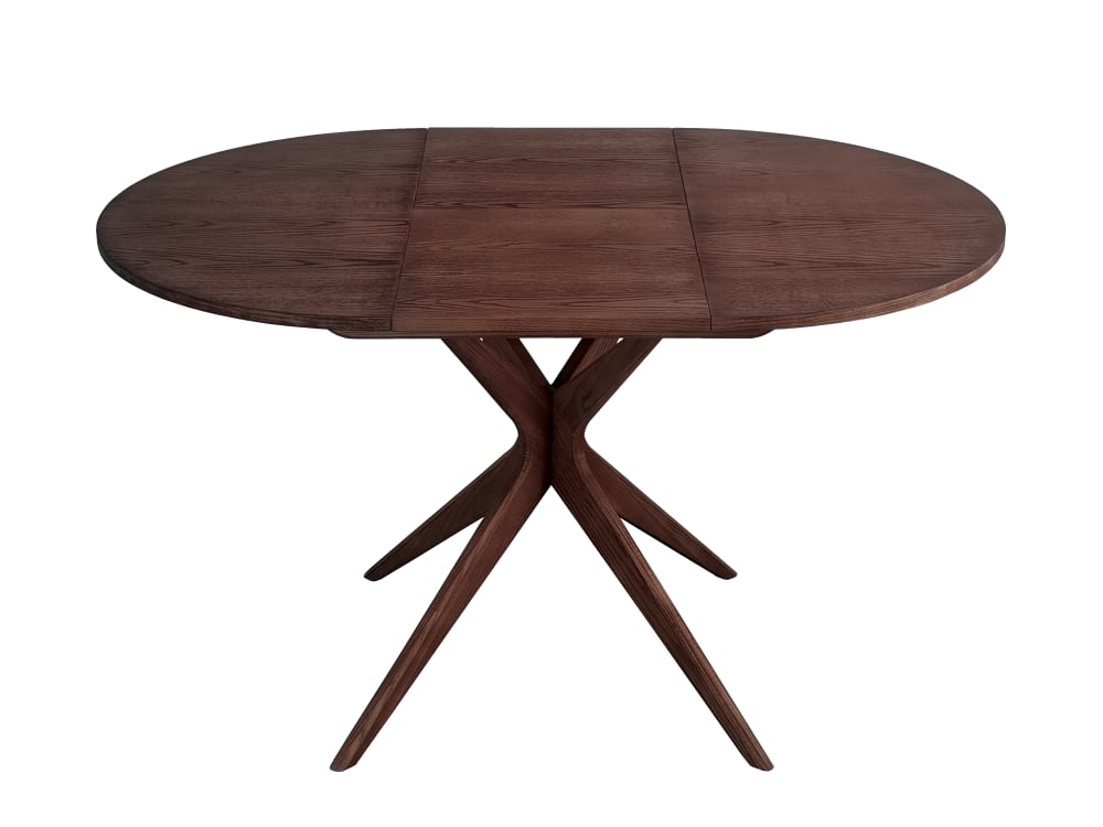 Runder Ausziehbarer Esstisch 90cm in der Mitte der Tabelle einfügen 90x75x90cm Holz Braun Ragaba Möbel Esszimmermöbel Esstische