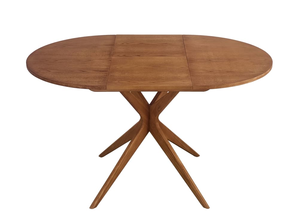 Runder Ausziehbarer Esstisch 90cm in der Mitte der Tabelle einfügen 90x75x90cm Holz Braun Ragaba Möbel Esszimmermöbel Esstische