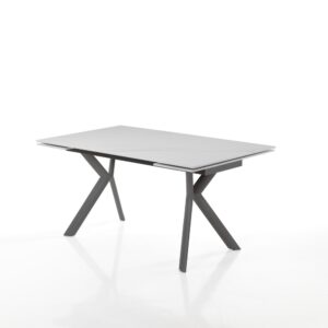 wohnli-moebel-suche-M25073802 Wohnli Möbelsuche - Ausziehbarer weißer Marmorkeramiktisch 140-200 cm