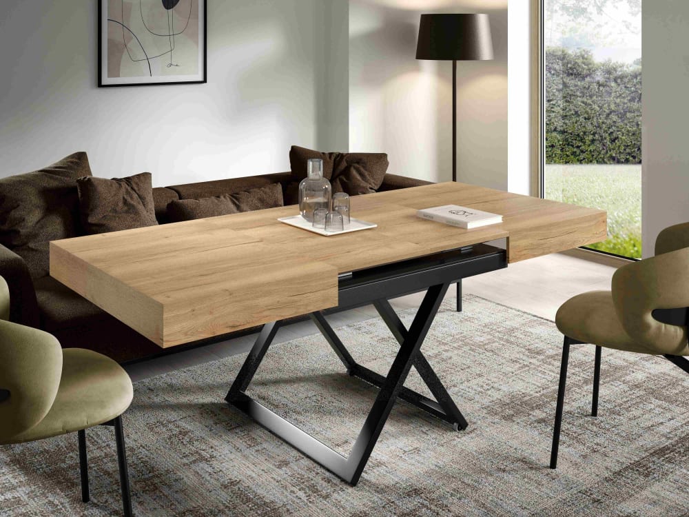 Luxuriöser und moderner Esstisch und Couchtisch 200x80x80cm Holz Braun S-Style Möbel Möbel Esszimmermöbel Esstische