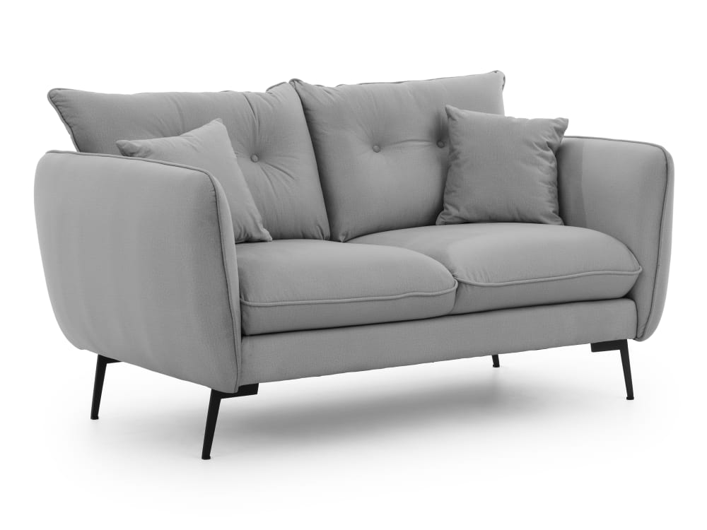 Wohnli Möbelsuche - Modernes Sofa 2-Sitzer aus Hellgrau Samt-Stoff