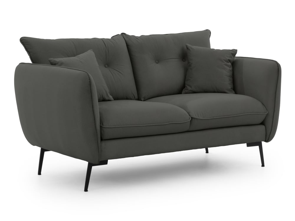 Wohnli Möbelsuche - Modernes Sofa 2-Sitzer aus Dunkelgrau Samt-Stoff