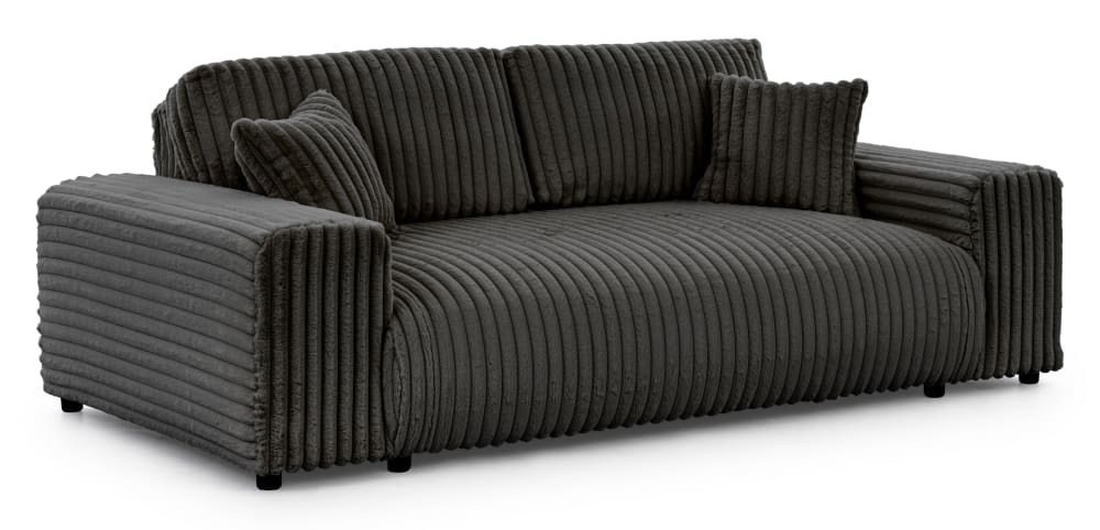 Wohnli Möbelsuche - Sofa 3 Sitzer aus Dunkelgrau Plüschcord